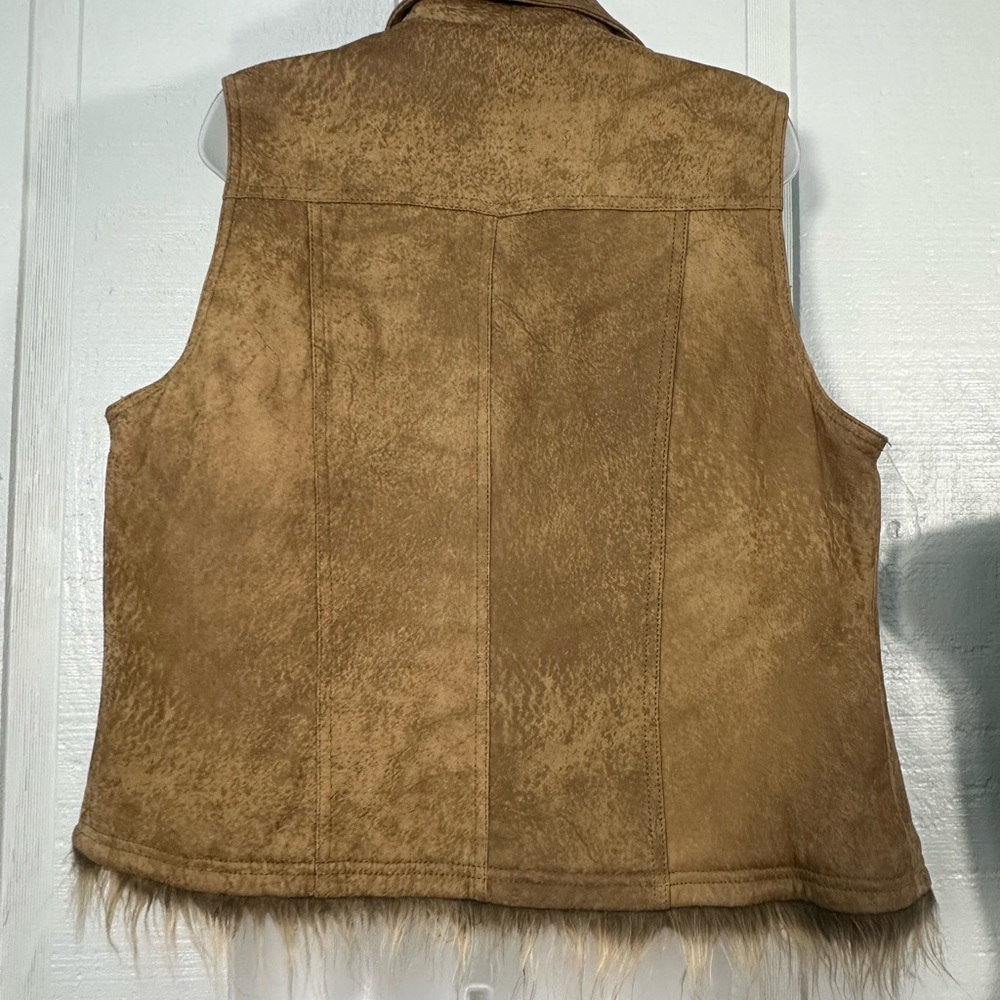 Wilson’s Leather Maxima Brown Fur Lined Vest Size XL EUC - Picture 7 of 10